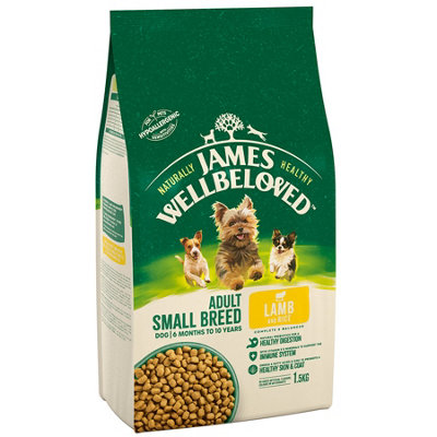 James Wellbeloved Adult Dog Food Small Breed Lamb & Rice Kibble 1.5kg