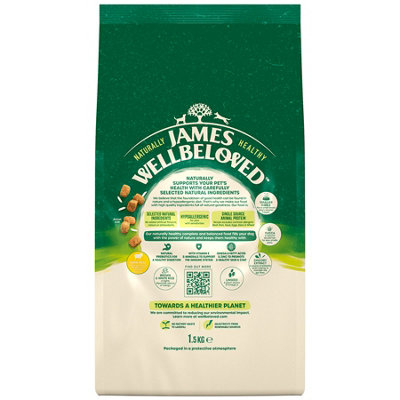 James Wellbeloved Adult Dog Food Small Breed Lamb & Rice Kibble 1.5kg