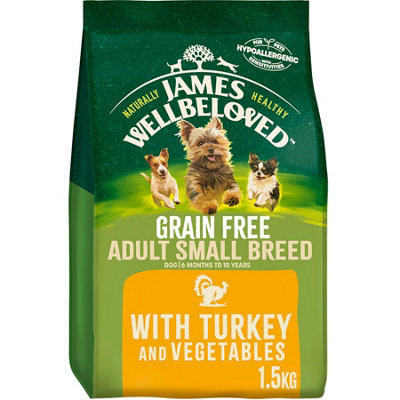 James Wellbeloved Adult Small Breed Grain Free Turkey Kibble Dog