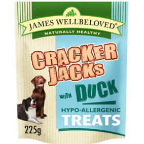 James Wellbeloved Duck Crackerjacks Dog Treats 225g (Pack of 6)