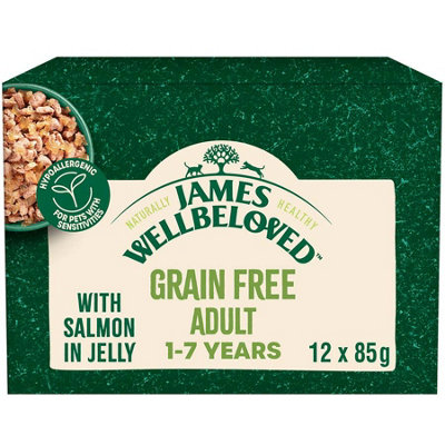 James Wellbeloved Grain Free Adult Salmon in Gravy Pouch 12 x 85g