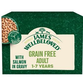 James Wellbeloved Grain Free Adult Salmon in Gravy Pouch 12 x 85g