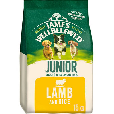 James Wellbeloved Junior Dog Lamb & Rice Kibble 15kg