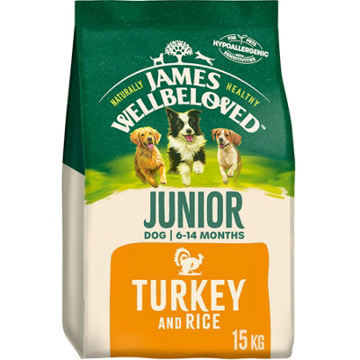 James Wellbeloved Junior Dog Turkey & Rice Kibble 15kg