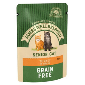 James Wellbeloved Senior Cat Pouches Grain Free Turkey 12 x 85g