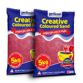 Jamieson Brothers Creative Red Coloured Dry Play Sand 10kg Bag