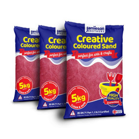 Jamieson Brothers Creative Red Coloured Dry Play Sand 15kg Bag