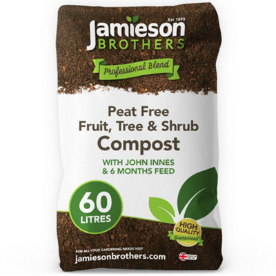 Jamieson Brothers Professional Peat Free Fruit, Tree and Shrub Compost with added John Innes 60L