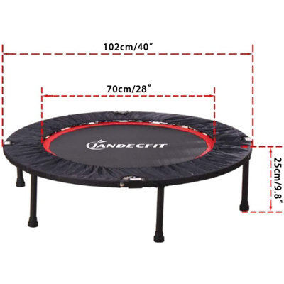 Jandecfit Mini Trampoline Foldable Jumper 40" Fitness Gym Rebounder Black Red - 6