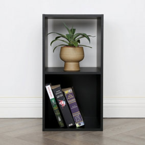 Jane - 2x1 Bookcase - Cube storage boxes (Black)