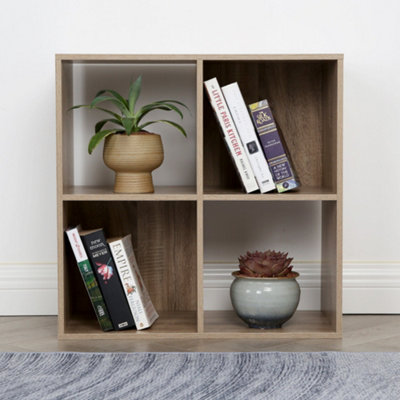 Jane - 2x2 Bookcase - Cube storage boxes (Oak)