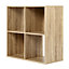 Jane - 2x2 Bookcase - Cube storage boxes (Oak)