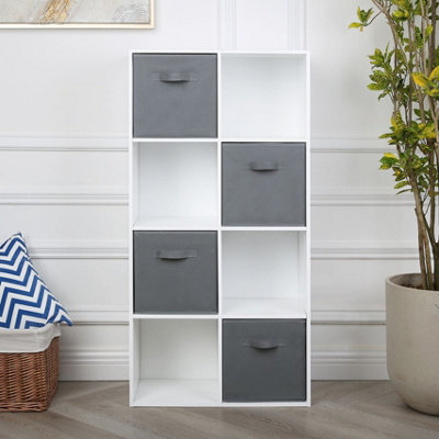 Jane - 2x4 Cube Storage Unit with baskets - White