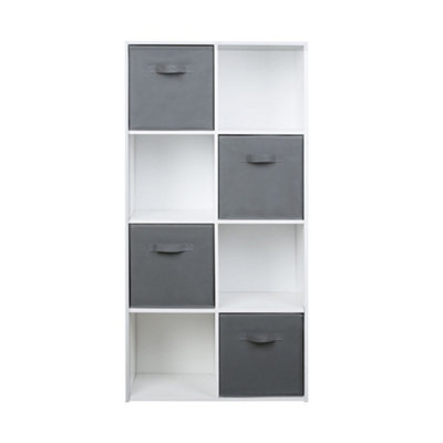 Jane - 2x4 Cube Storage Unit with baskets - White