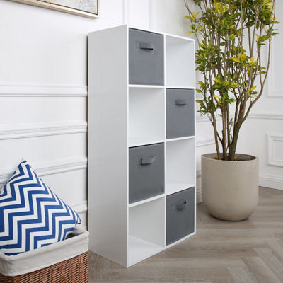Jane - 2x4 Cube Storage Unit with baskets - White
