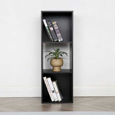 Jane - 3x1 Bookcase - Cube storage boxes (Black)