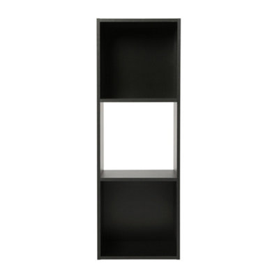Jane - 3x1 Bookcase - Cube storage boxes (Black)