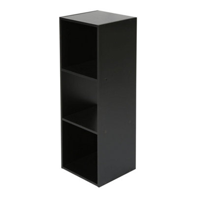 Jane - 3x1 Bookcase - Cube storage boxes (Black)