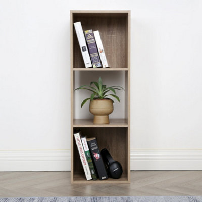 Jane - 3x1 Bookcase - Cube storage boxes (Oak)