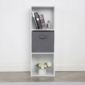 Jane - 3x1 White Bookcase with Baskets