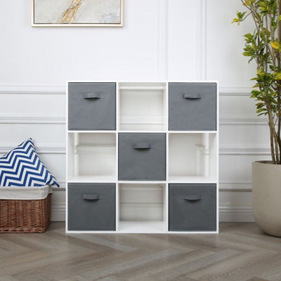 Jane - 3x3 Cube Storage with baskets - White