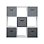 Jane - 3x3 Cube Storage with baskets - White