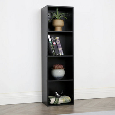 Jane - 4x1 Bookcase - Cube storage boxes (Black)