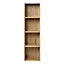 Jane - 4x1 Bookcase - Cube storage boxes (Oak)