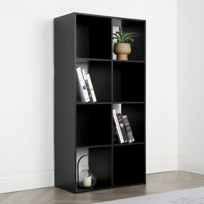 Jane - 4x2 Bookcase - Cube storage boxes (Black)