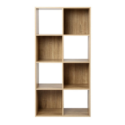Jane - 4x2 Bookcase - Cube storage boxes (Oak)