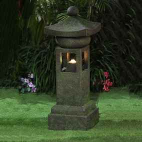 Japanese Pagoda LED Garden Water Feature