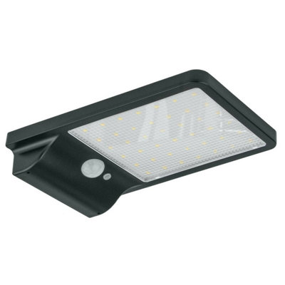 Jarder Solar PIR Motion Sensor LED Floodlight 500 Lumen - IP65 Rated - Black