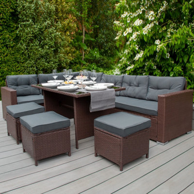 Rattan 9 deals seater dining set