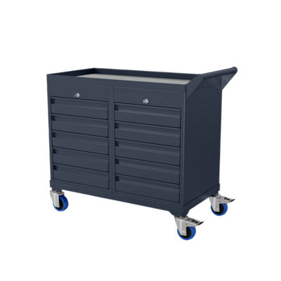 JAS Engineering - Mobile Tool Cabinet 900X450X820 2 x 5 Drawer. Rubber Mat. GREY