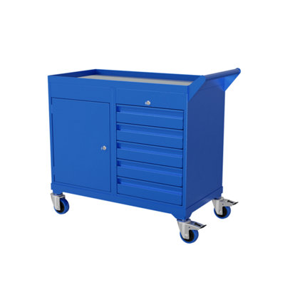 JAS Engineering - Mobile Tool Cabinet - 920mm x 460mm x 820mm with Cupboard and 5 Drawer Unit and Castors