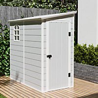 Jasmine Lean-To Pent Plastic Shed Light Grey - 4x6ft
