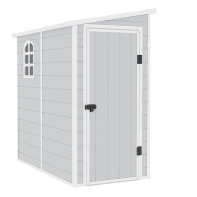 Jasmine Lean-To Pent Plastic Shed Light Grey - 4x6ft