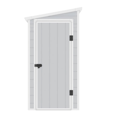 Jasmine Lean-To Pent Plastic Shed Light Grey - 4x6ft