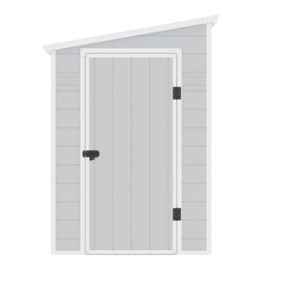 Jasmine Lean-To Pent Plastic Shed Light Grey - 5x8ft