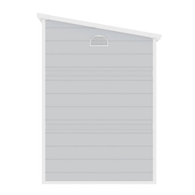Jasmine Lean-To Pent Plastic Shed Light Grey - 5x8ft