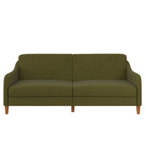 Jasper coil 3-seater futon in green linen