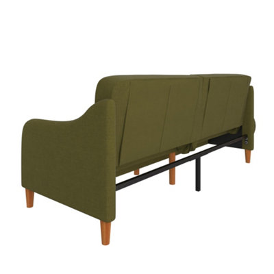 Jasper coil 3-seater futon in green linen