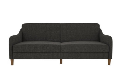 Jasper coil 3-seater futon in grey linen
