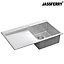 JASSFERRY 16 Gauge Stainless Steel Kitchen Sink, Inset Handmade Left Hand Drainer