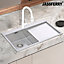JASSFERRY 16 Gauge Stainless Steel Kitchen Sink Inset Handmade Right Hand Drainer