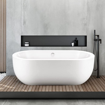 JASSFERRY 1685x785 mm Freestanding Bath Contemporary Acrylic Bathtub ...