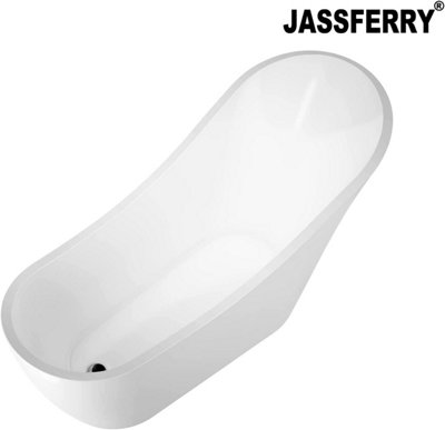 JASSFERRY 1730x720x900 mm Modern Freestanding Bath Bathtub Gloss White Slipper Soaking Bathroom Acrylic