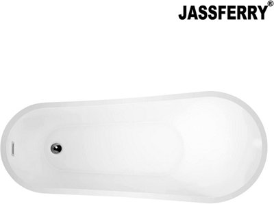 JASSFERRY 1730x720x900 mm Modern Freestanding Bath Bathtub Gloss White Slipper Soaking Bathroom Acrylic