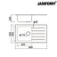 JASSFERRY Black Glass Top Kitchen Sink Stainless Steel Single 1 Bowl Right Hand Drainer