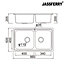 JASSFERRY Brilliant Drop-in Stainless Steel Kitchen Sink 1.5 Two Square Bowl Rome Design, 860 X 500 mm